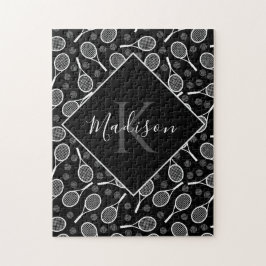 Tennis Racket Ball Muster Initial & Name Monogram Puzzle