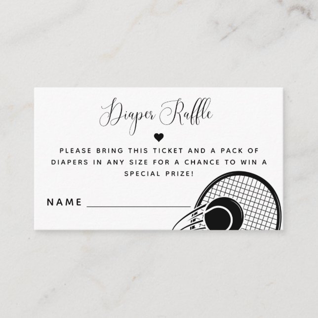 Tennis Racket Ball Sport Baby Dusche Windelwanne Begleitkarte (Vorderseite)