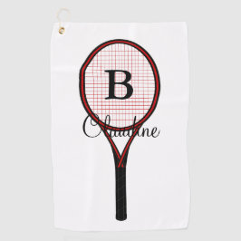 Tennis Racket Design Golf Handtuch
