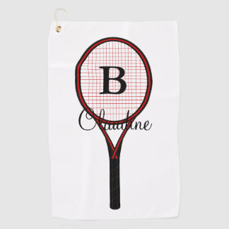 Tennis Racket Design Golf Handtuch