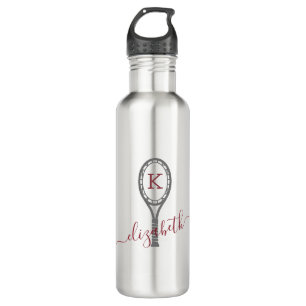 Tennis Racket Design Monogram Travel Water Flasche Edelstahlflasche