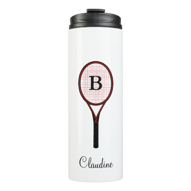 Tennis Racket Design Travel Mug Thermal Tumblers Thermosbecher (Vorderseite)