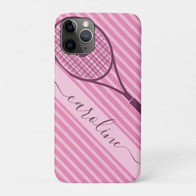 Tennis Racket Girl's Name Rosa Niedliche Sportarte Case-Mate iPhone Hülle (Rückseite)