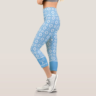 Tennis-Racket-Logo, Winter-Schneeflocke, eigener T Capri Leggings