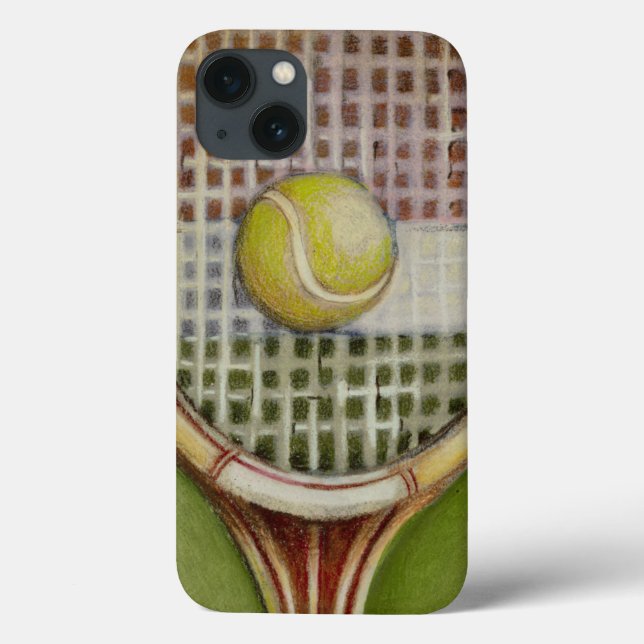 Tennis-Racket mit Ball-Lay vor Gericht Case-Mate iPhone Hülle (Rückseite)