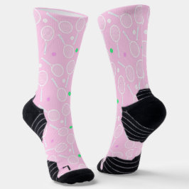 Tennis Racket Muster Pastell Pink Socken