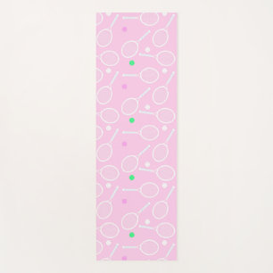 Tennis Racket Muster Pastell Pink Yogamatte