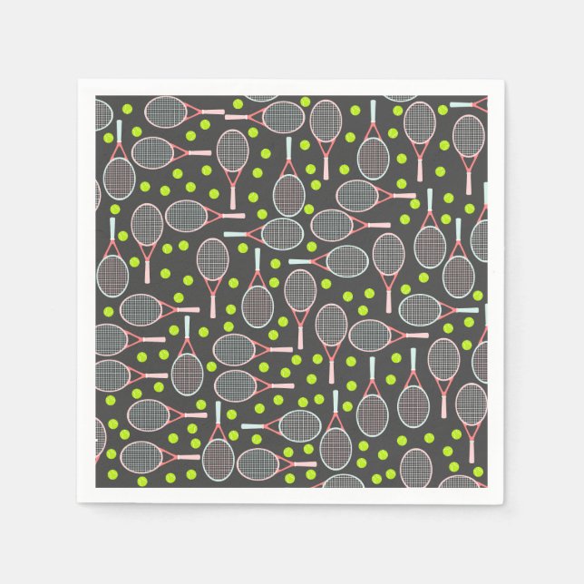 Tennis Racket Paper Napkins Serviette (Vorderseite)