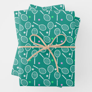 Tennis Racket Pattern Geschenkpapier Set
