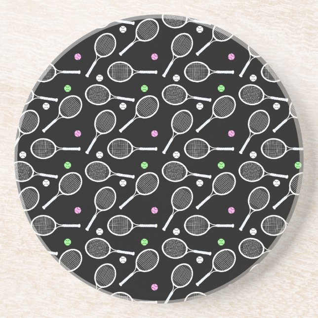 Tennis Racket Pattern Getränkeuntersetzer (Vorne)