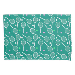 Tennis Racket Pattern Green Kissenbezug