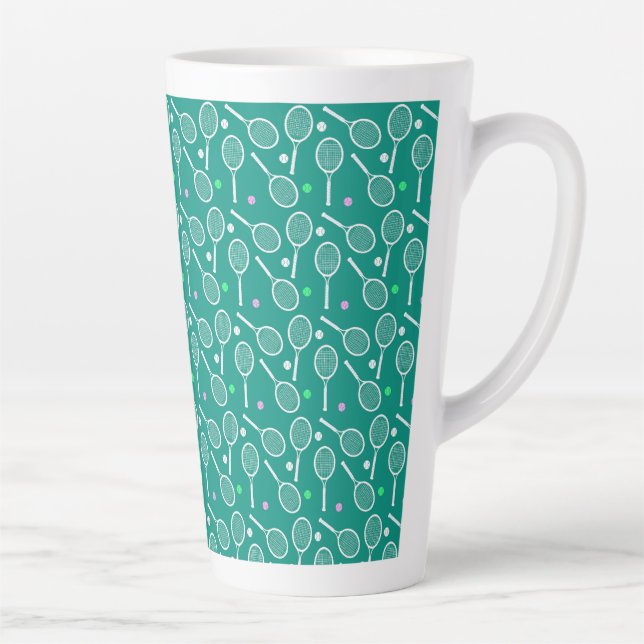 Tennis Racket Pattern Milchtasse (Rechts)