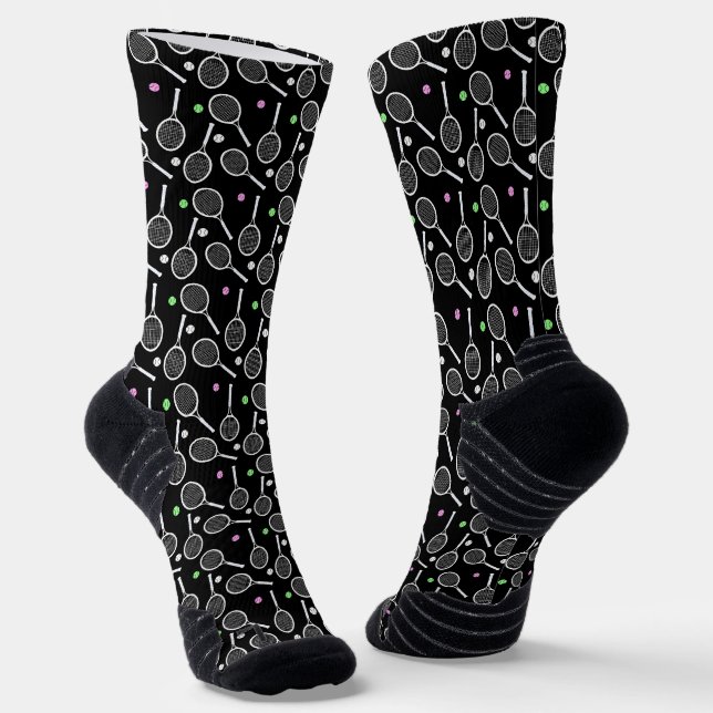 Tennis Racket Pattern Socken (Gewinkelt)