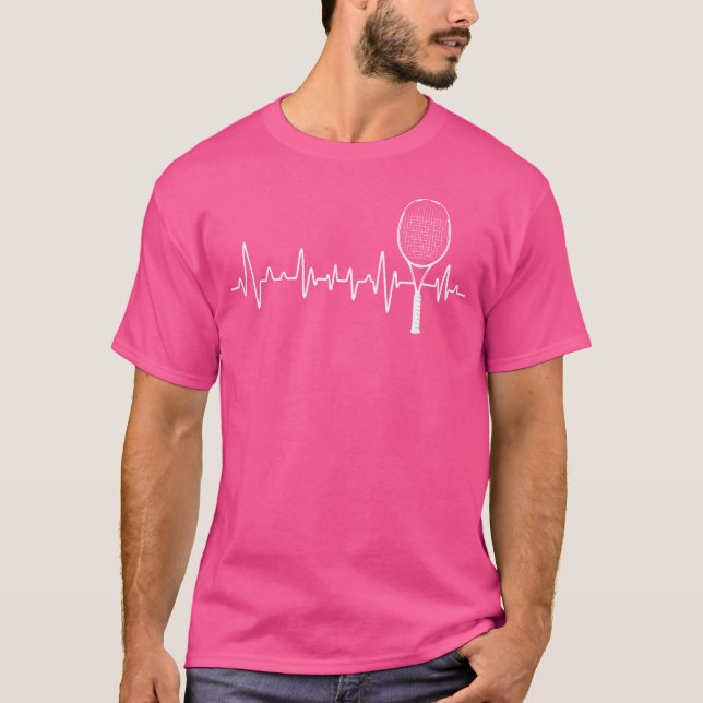 Tennis Racket Pulse Heartbeat - Ekg Tournament Spo T-Shirt (Vorderseite)