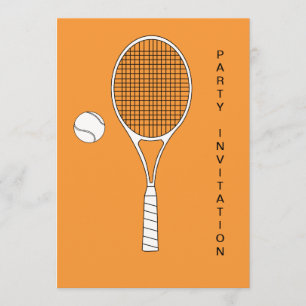 Tennis Racket und Ball Einladung