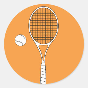 Tennis-Racket und Ball-Sticker Runder Aufkleber