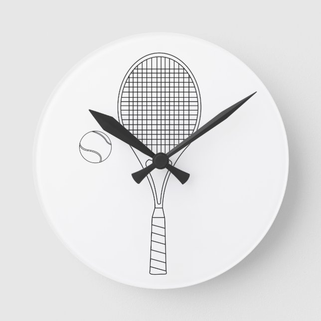 Tennis Racket Wall Clock Runde Wanduhr (Vorderseite)