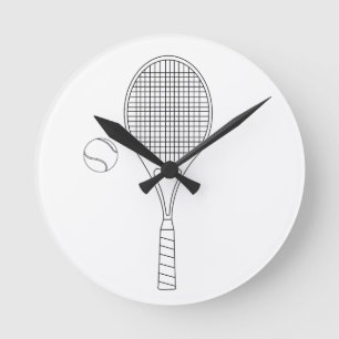 Tennis Racket Wall Clock Runde Wanduhr
