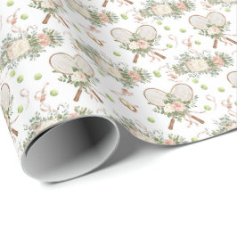 Tennis Racket with Floral  Geschenkpapier