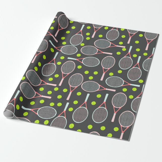 Tennis Racket Wrapping Paper Geschenkpapier (Ungerollt)
