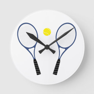 Tennis Rackets and Ball Wall Clock Runde Wanduhr