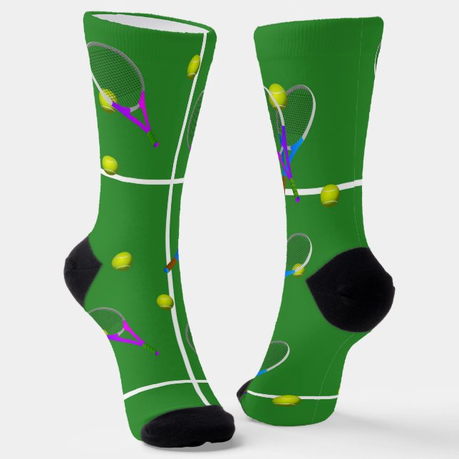 Tennis Rackets and Balls Socken (Gewinkelt)