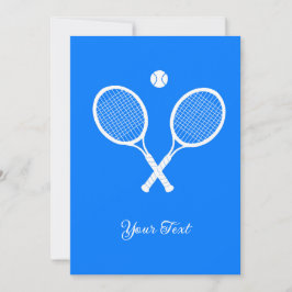 Tennis Rackets Blue Background Party Personalisier Einladung