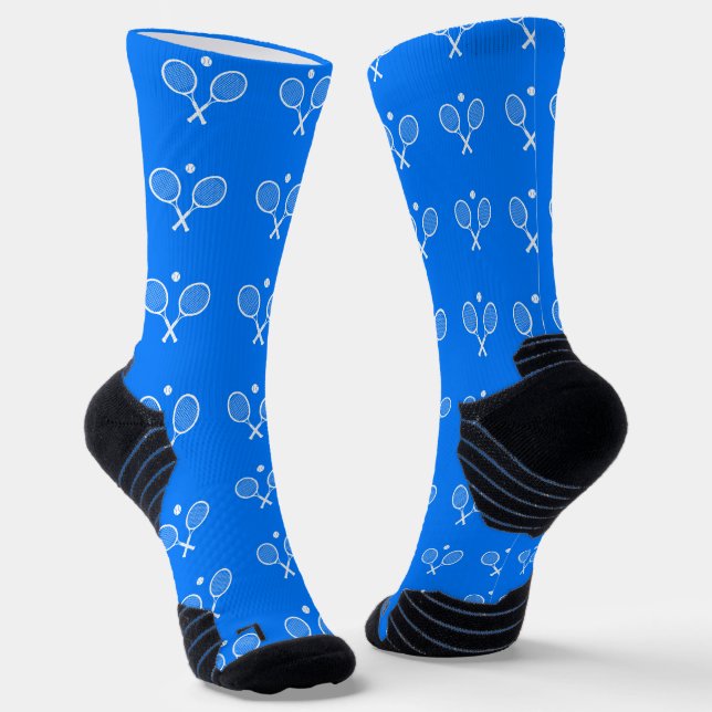 Tennis Rackets Blue Hintergrund Socken (Gewinkelt)