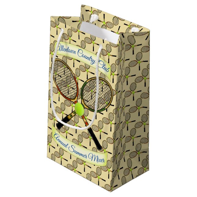 Tennis Rackets Geschenktasche Kleine Geschenktüte (Rückseite Schrägansicht)