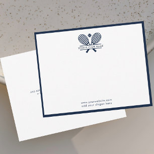 Tennis Rackets Icon Club Navy Blue Borders Dankeskarte