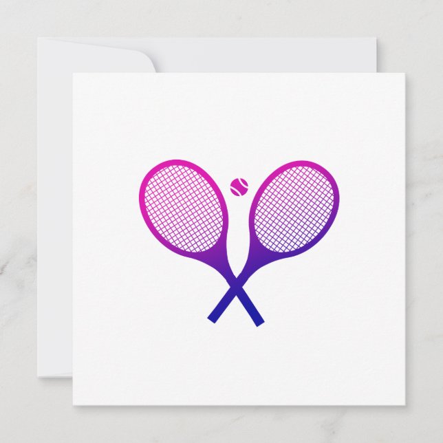 Tennis Rackets Magenta bis Lila Ombre Karte (Vorderseite)