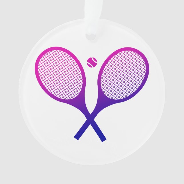 Tennis Rackets Magenta bis Lila Ombre Ornament (Vorderseite)