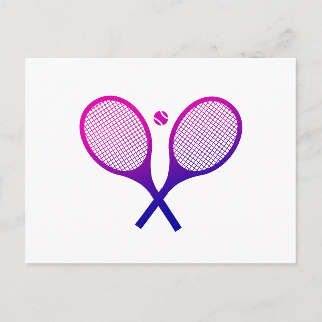 Tennis Rackets Magenta bis Lila Ombre Postkarte (Vorderseite)