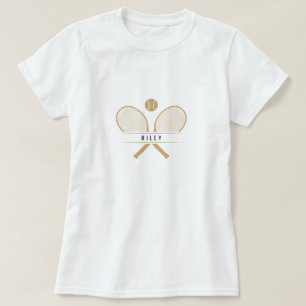 Tennis Rackets & Name Personalisiert Tennis T-Shirt