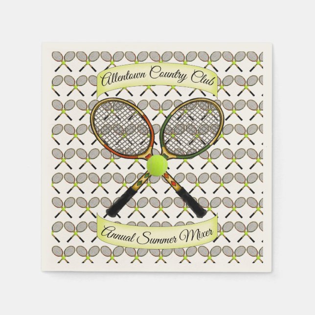 Tennis Rackets Napkins Serviette (Vorderseite)