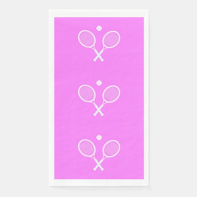 Tennis Rackets Party Deep Pink Serviette (Vorderseite)