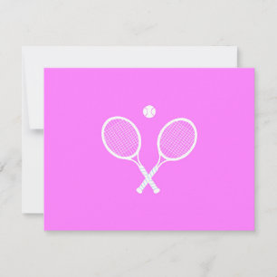 Tennis-Rackets und Ball-Party rosa RSVP Karte