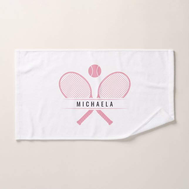 Tennis-Rackets und Namenssport Handtuch (Handtuch)