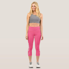 Tennis Racquet - Benutzerdefinierter Text oder Tea Capri Leggings