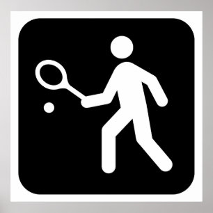 Tennis Racquetball Piktogramm Poster
