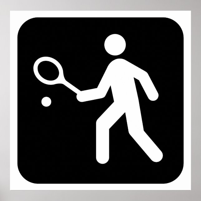 Tennis Racquetball Piktogramm Poster (Vorne)