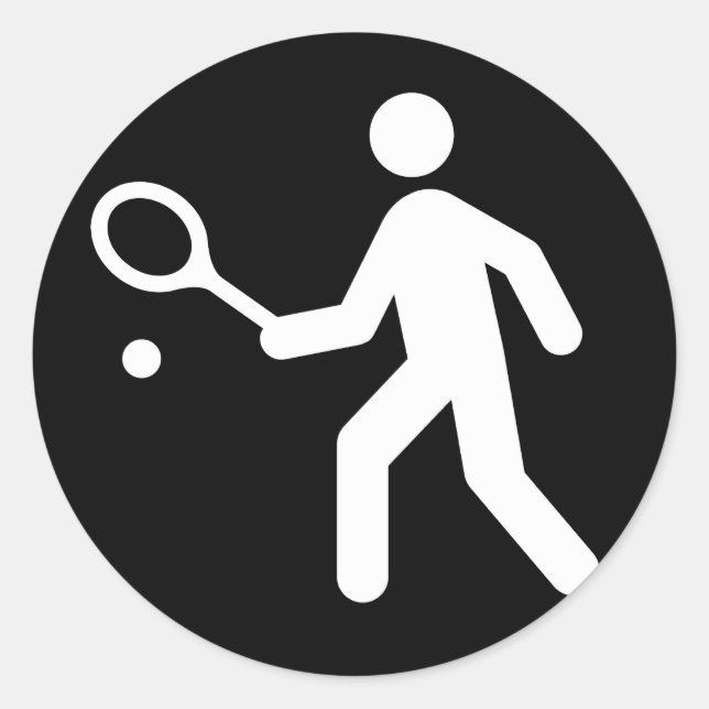 Tennis Racquetball Piktogramm Runder Aufkleber (Vorderseite)