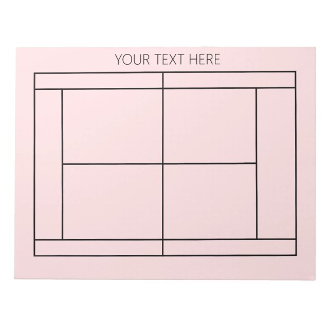 Tennis Record Notepad - Benutzerdefinierter Text Notizblock (Vorderseite)