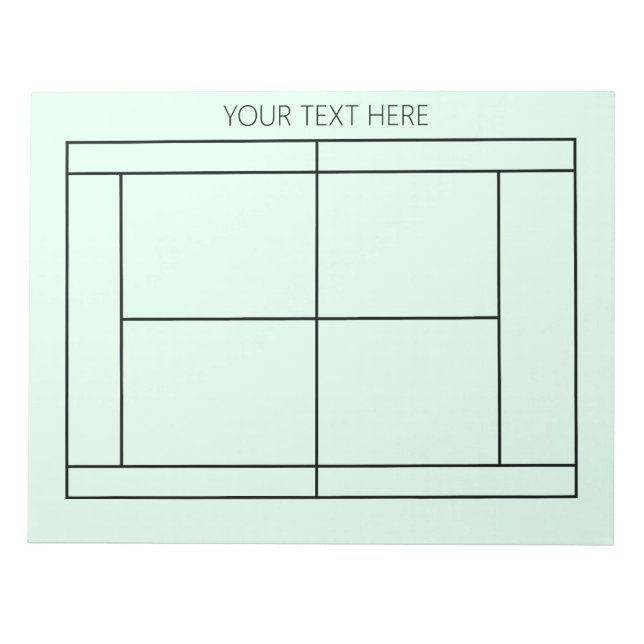 Tennis Record Notepad - Benutzerdefinierter Text Notizblock (Vorderseite)