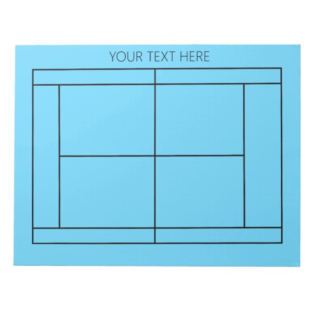 Tennis Record Notepad - Benutzerdefinierter Text Notizblock (Vorderseite)