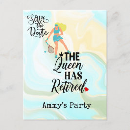 Tennis Rentirement Party Save the Date Postkarte