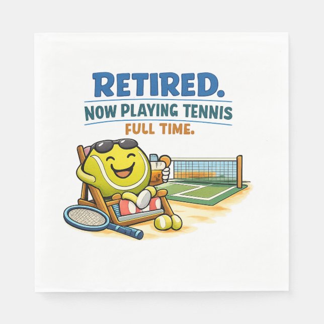 Tennis-Rentnerparty Serviette (Vorderseite)