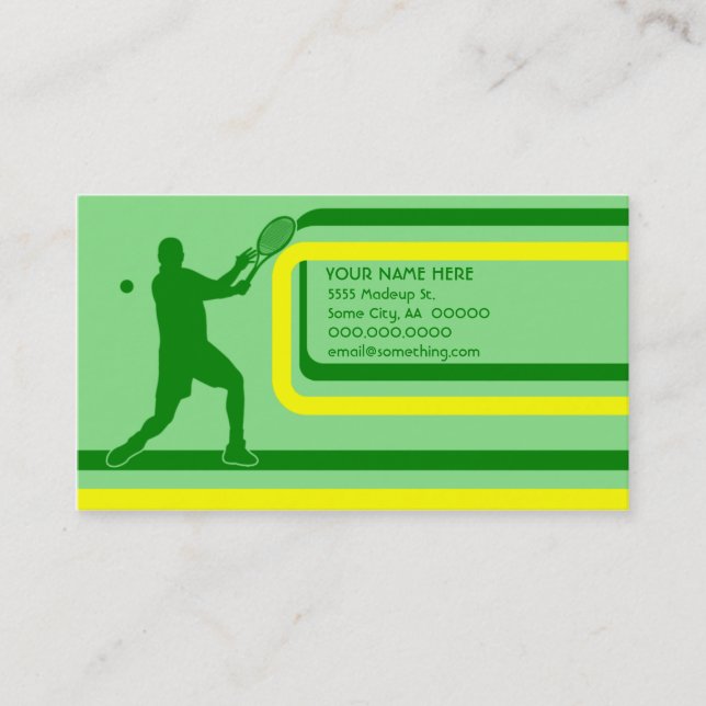 Tennis: Retro Art: Visitenkarte (Vorderseite)