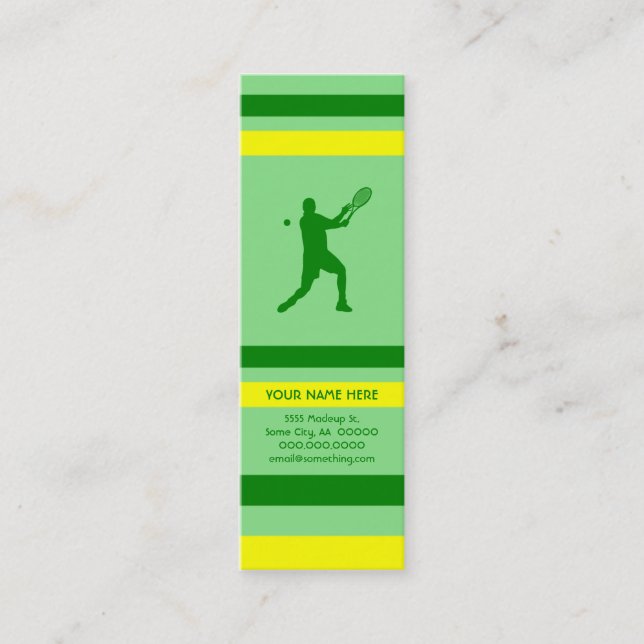 Tennis: Retro-Stil: Mini Visitenkarte (Vorderseite)