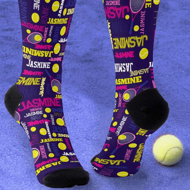 Tennis-Rosa-lila-Gelbfärbung Socken (Von Creator hochgeladen)